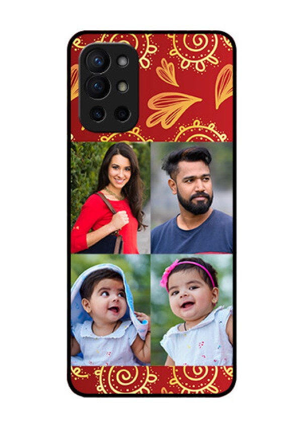 Oneplus 9R 5G Photo Printing on Glass Case - 4 Image Traditional Design