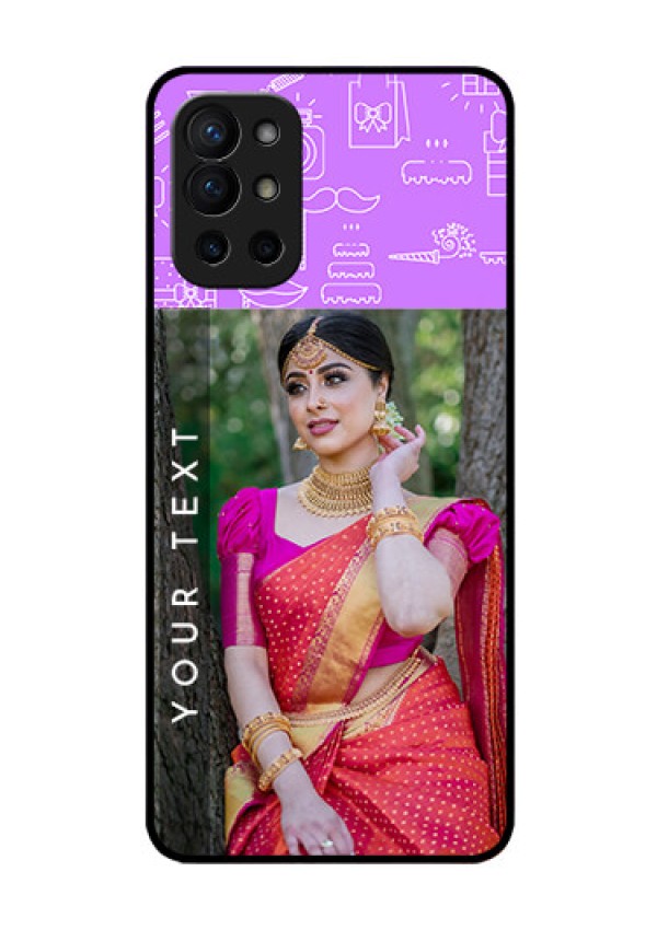 Oneplus 9R 5G Custom Glass Mobile Case - Birthday Icons Design