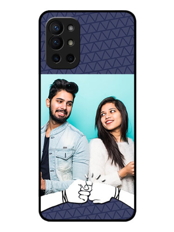 Custom Oneplus 9R 5G Photo Printing on Glass Case - with Best Friends Design 