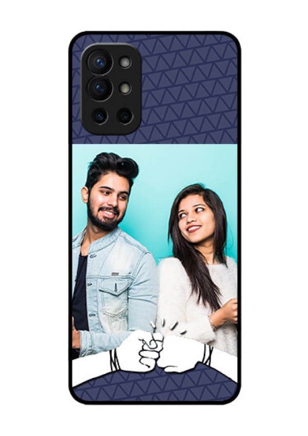 Oneplus 9R 5G Photo Printing on Glass Case - with Best Friends Design 