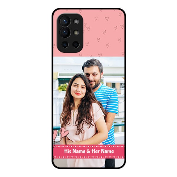 Oneplus 9R 5G Personalized Glass Phone Case - Love Design Peach Color Oneplus 9R 5G Personalized Glass Phone Case - Love Design Peach Color