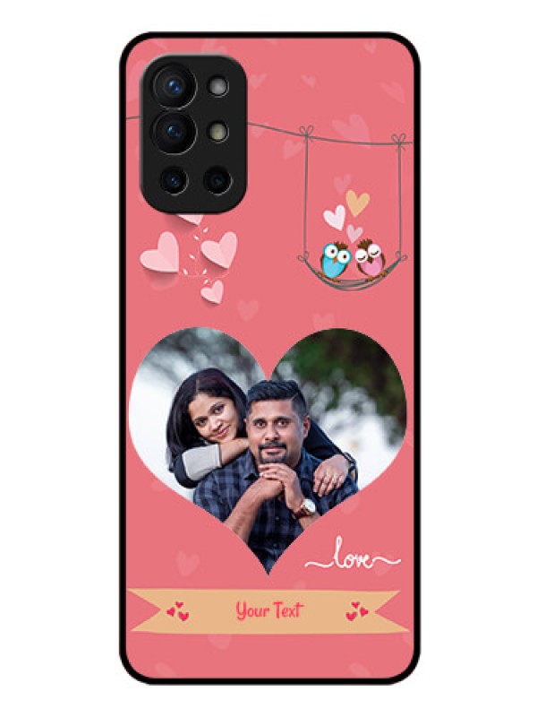 Custom Oneplus 9R 5G Personalized Glass Phone Case - Peach Color Love Design 