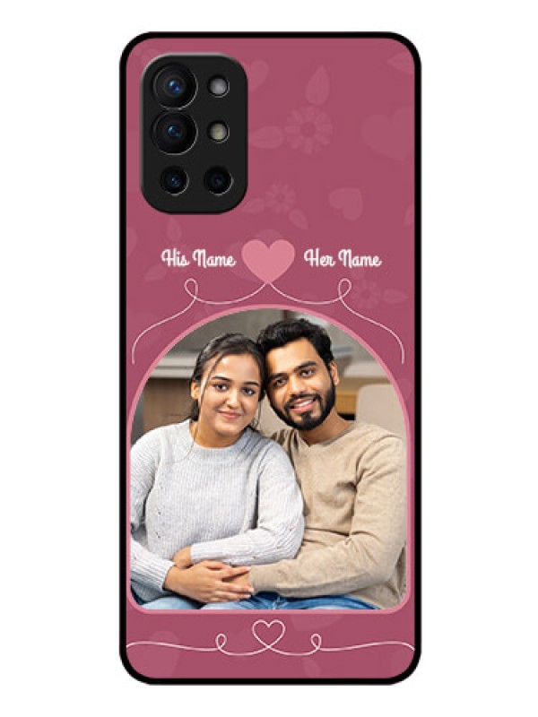 Custom Oneplus 9R 5G Photo Printing on Glass Case - Love Floral Design
