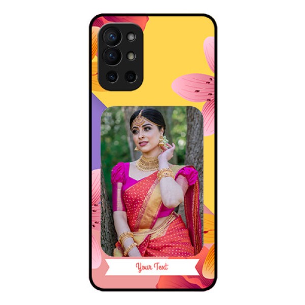 Oneplus 9R 5G Custom Glass Mobile Case - 3 Image With Vintage Floral Design Oneplus 9R 5G Custom Glass Mobile Case - 3 Image With Vintage Floral Design
