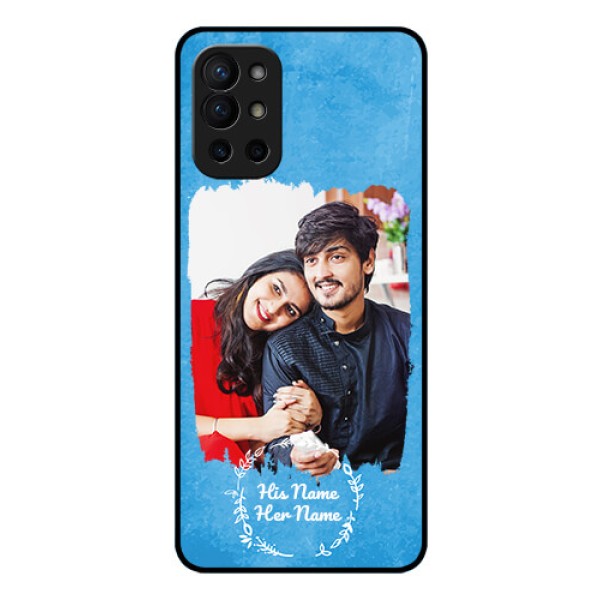 OnePlus 9R 5G Custom Glass Phone Case - Blue Color Vintage Design OnePlus 9R 5G Custom Glass Phone Case - Blue Color Vintage Design