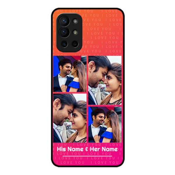 Oneplus 9R 5G Custom Glass Phone Case - I Love You Pink Design