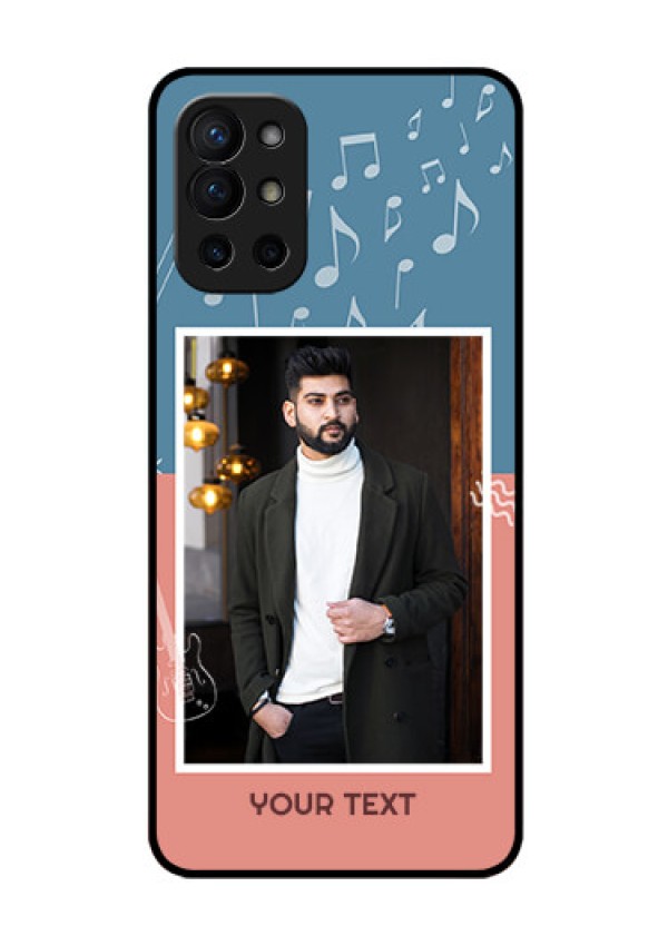 Oneplus 9R 5G Photo Printing on Glass Case - with Color Musical Note Design