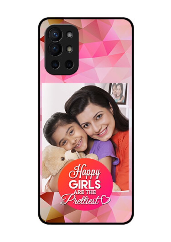 Oneplus 9R 5G Photo Printing on Glass Case - Abstract Triangle Design