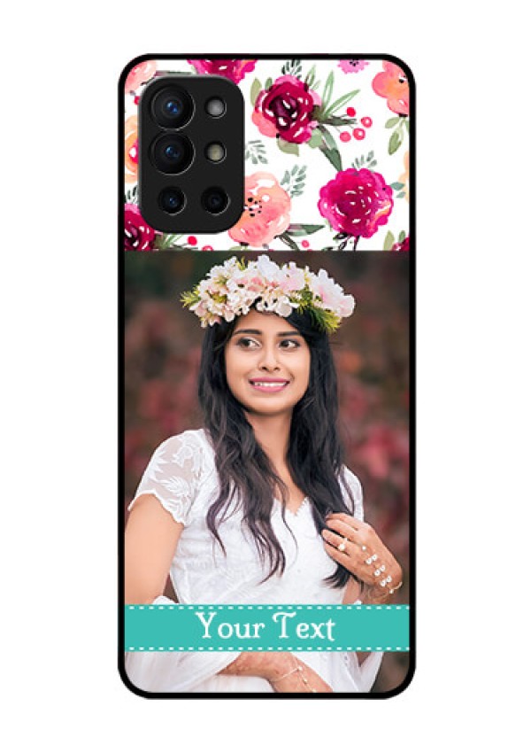 Oneplus 9R 5G Custom Glass Phone Case - Watercolor Floral Design