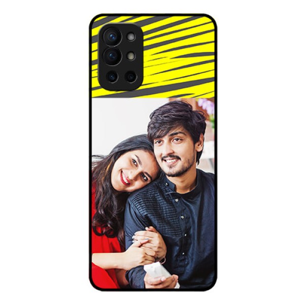Oneplus 9R 5G Photo Printing on Glass Case - Yellow Abstract Design Oneplus 9R 5G Photo Printing on Glass Case - Yellow Abstract Design