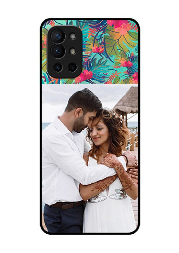 Oneplus 9R 5G Photo Printing on Glass Case - Watercolor Floral Design