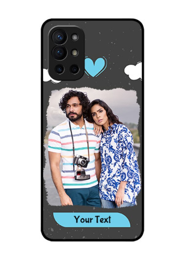 Oneplus 9R 5G Custom Glass Phone Case - Splashes with love doodles Design