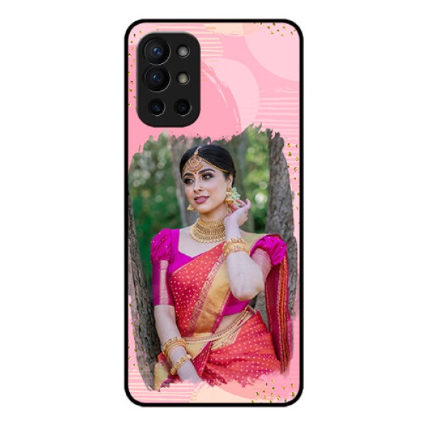 Oneplus 9R 5G Personalized Glass Phone Case - Gold Glitter Splash Design Oneplus 9R 5G Personalized Glass Phone Case - Gold Glitter Splash Design