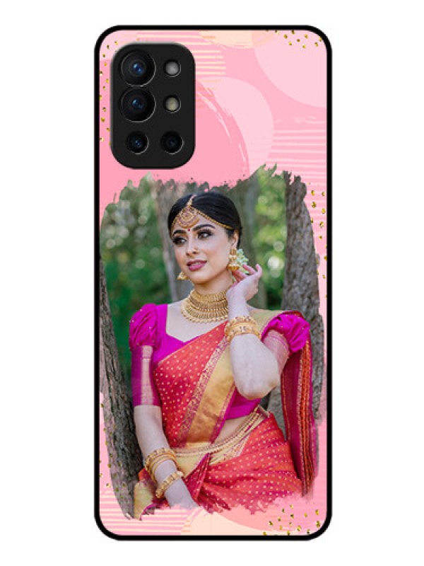 Custom Oneplus 9R 5G Personalized Glass Phone Case - Gold Glitter Splash Design