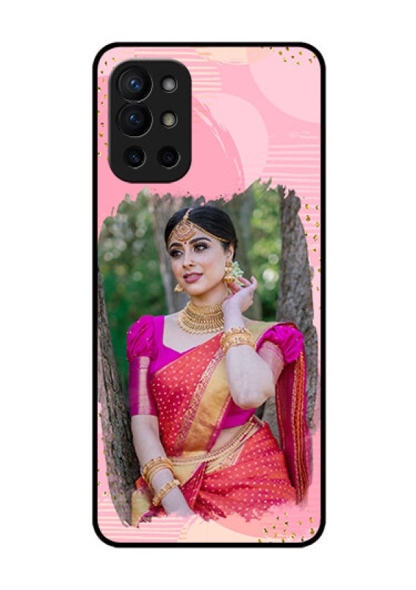Oneplus 9R 5G Personalized Glass Phone Case - Gold Glitter Splash Design