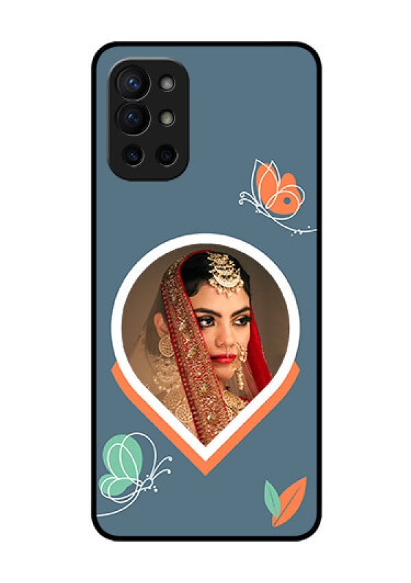 OnePlus 9R 5G Custom Glass Mobile Case - Droplet Butterflies Design