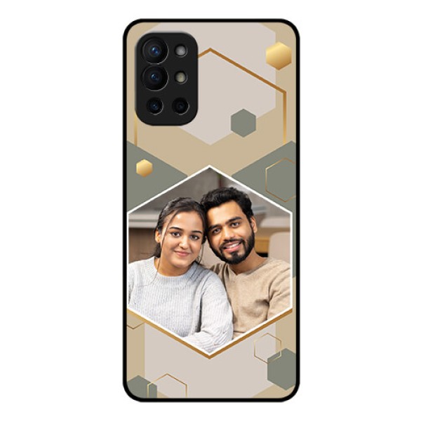 OnePlus 9R 5G Photo Printing on Glass Case - Stylish Hexagon Pattern Design OnePlus 9R 5G Photo Printing on Glass Case - Stylish Hexagon Pattern Design