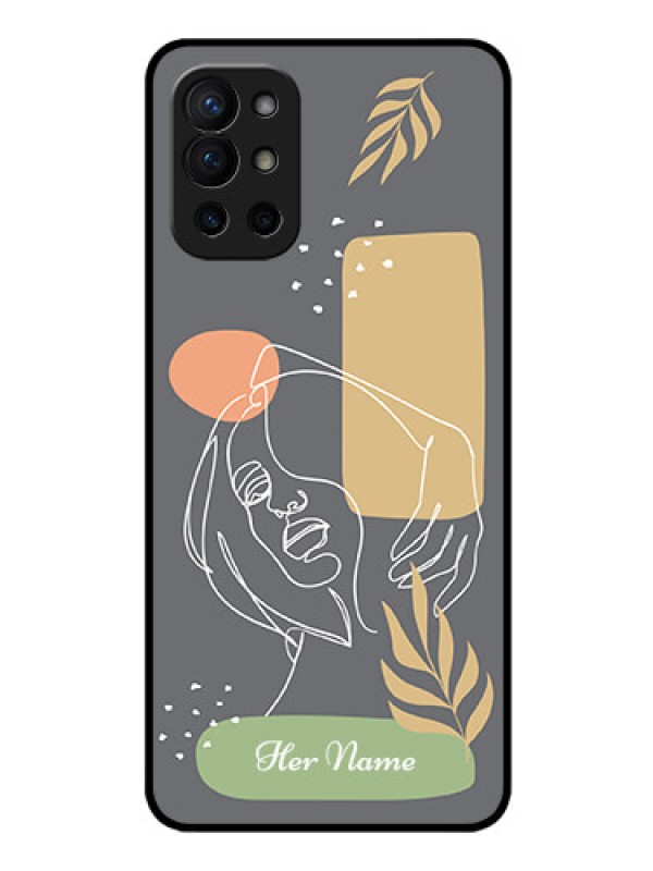 Custom OnePlus 9R 5G Custom Glass Phone Case - Gazing Woman line art Design