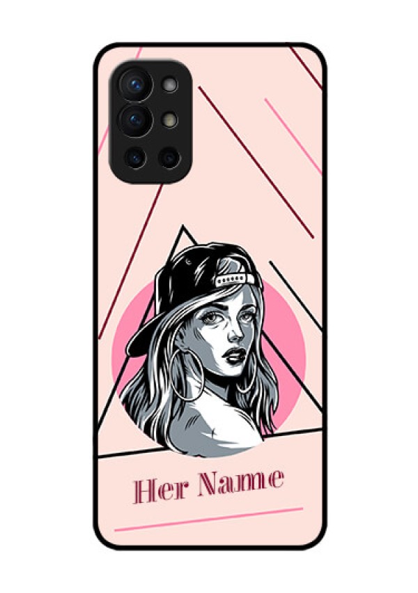 OnePlus 9R 5G Personalized Glass Phone Case - Rockstar Girl Design