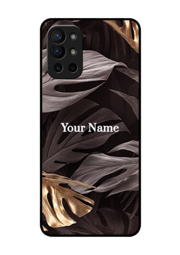 OnePlus 9R 5G Personalised Glass Phone Case - Wild Leaves digital paint Design