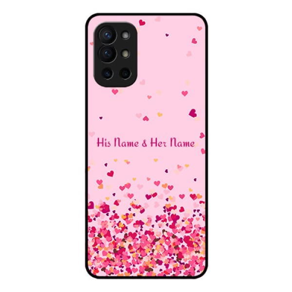 OnePlus 9R 5G Photo Printing on Glass Case - Floating Hearts Design OnePlus 9R 5G Photo Printing on Glass Case - Floating Hearts Design
