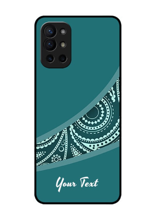 OnePlus 9R 5G Photo Printing on Glass Case - semi visible floral Design