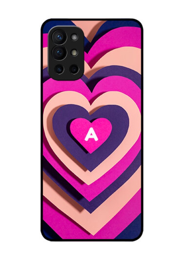 OnePlus 9R 5G Custom Glass Mobile Case - Cute Heart Pattern Design