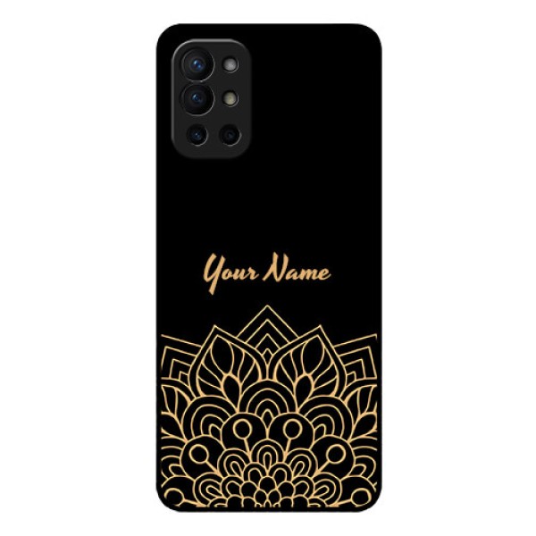 OnePlus 9R 5G Custom Glass Phone Case - Golden mandala Design OnePlus 9R 5G Custom Glass Phone Case - Golden mandala Design