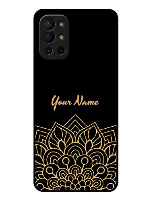 Custom OnePlus 9R 5G Custom Glass Phone Case - Golden mandala Design