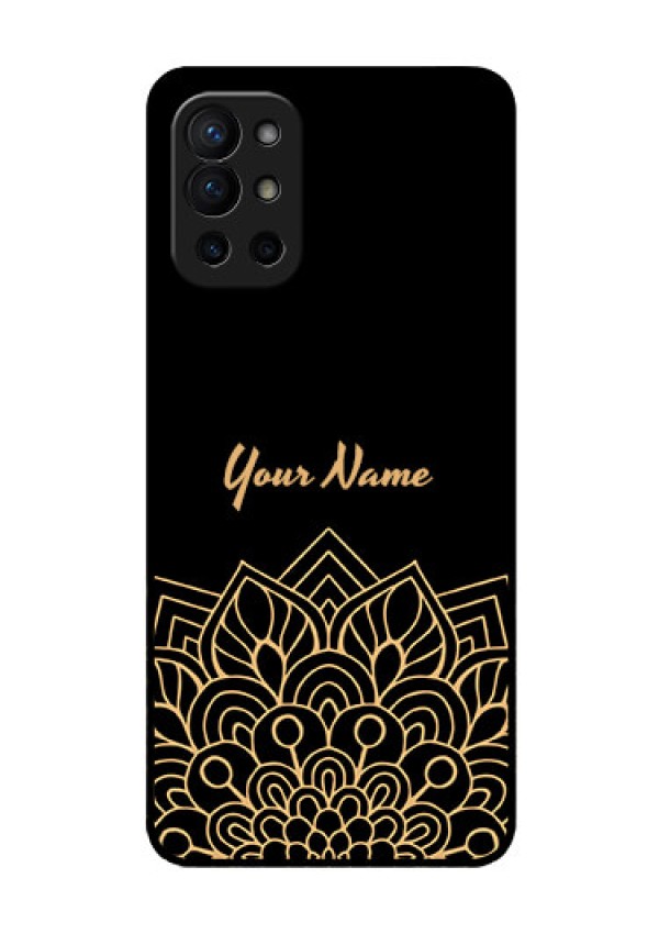 OnePlus 9R 5G Custom Glass Phone Case - Golden mandala Design