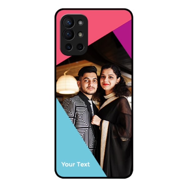 OnePlus 9R 5G Custom Glass Mobile Case - Stacked Triple colour Design OnePlus 9R 5G Custom Glass Mobile Case - Stacked Triple colour Design