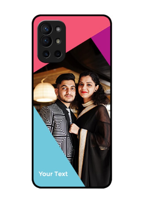 OnePlus 9R 5G Custom Glass Mobile Case - Stacked Triple colour Design