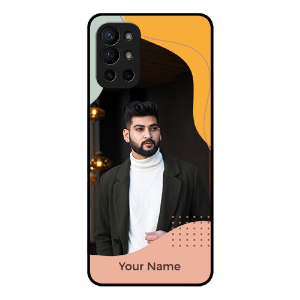 OnePlus 9R 5G Personalized Glass Phone Case - Tri-coloured overlay design OnePlus 9R 5G Personalized Glass Phone Case - Tri-coloured overlay design