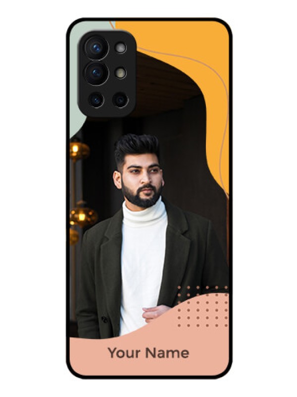 Custom OnePlus 9R 5G Personalized Glass Phone Case - Tri-coloured overlay design