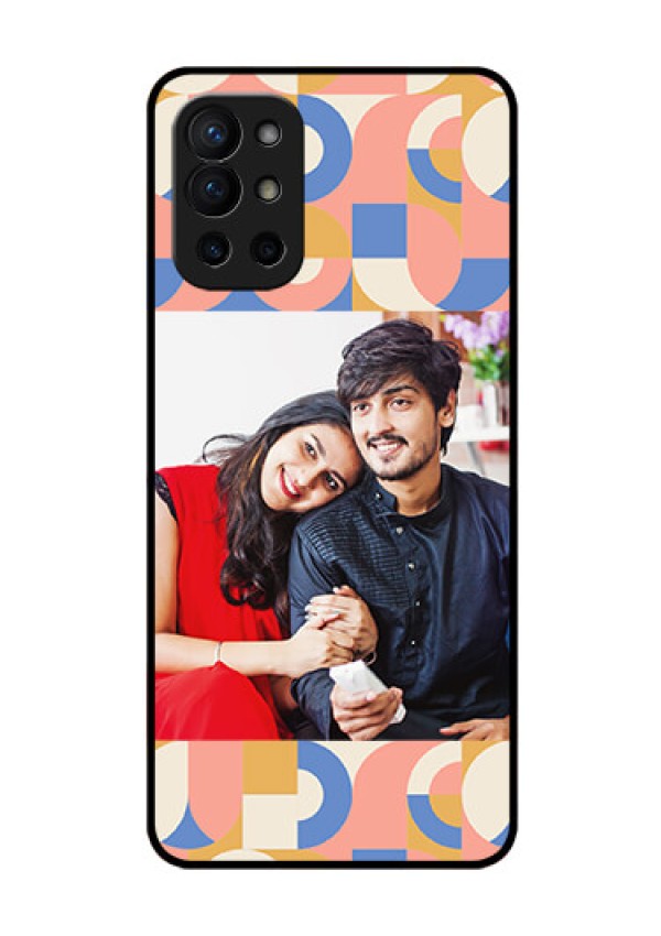 OnePlus 9R 5G Photo Printing on Glass Case - Semi-circle Maze Pattern Design