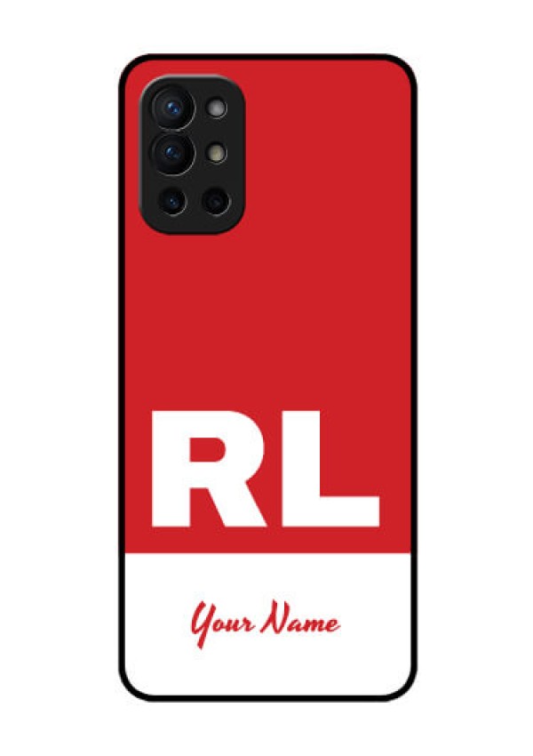 OnePlus 9R 5G Personalized Glass Phone Case - dual tone custom text Design