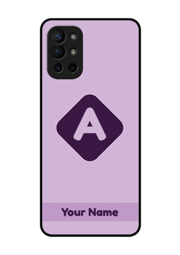 OnePlus 9R 5G Custom Glass Mobile Case - Custom Letter in curved badge Design