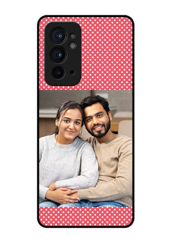 OnePlus 9RT 5G Custom Glass Phone Case - White Dotted Design