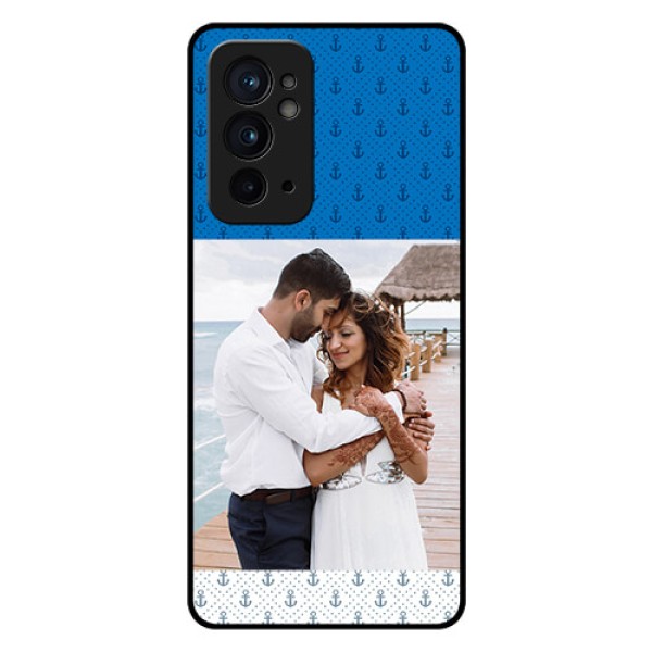 OnePlus 9RT 5G Photo Printing on Glass Case - Blue Anchors Design