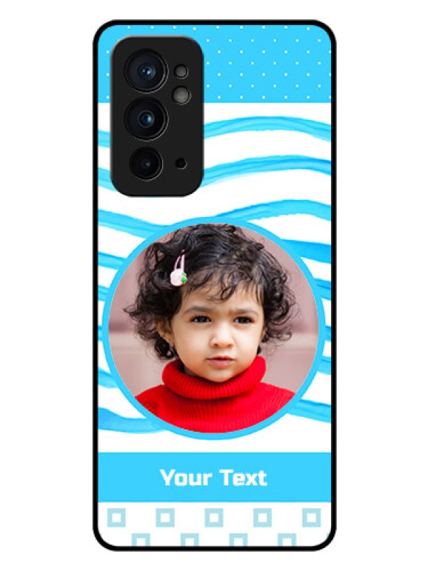 Custom OnePlus 9RT 5G Custom Glass Phone Case - Simple Blue Case Design