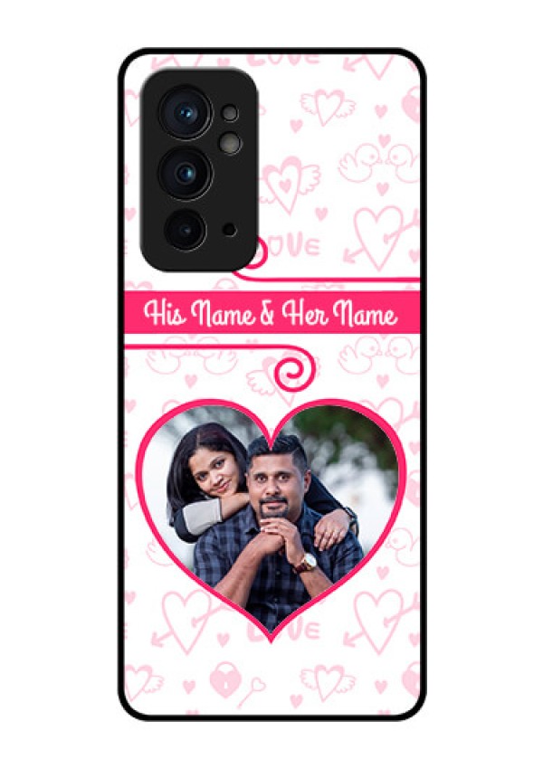 OnePlus 9RT 5G Personalized Glass Phone Case - Heart Shape Love Design