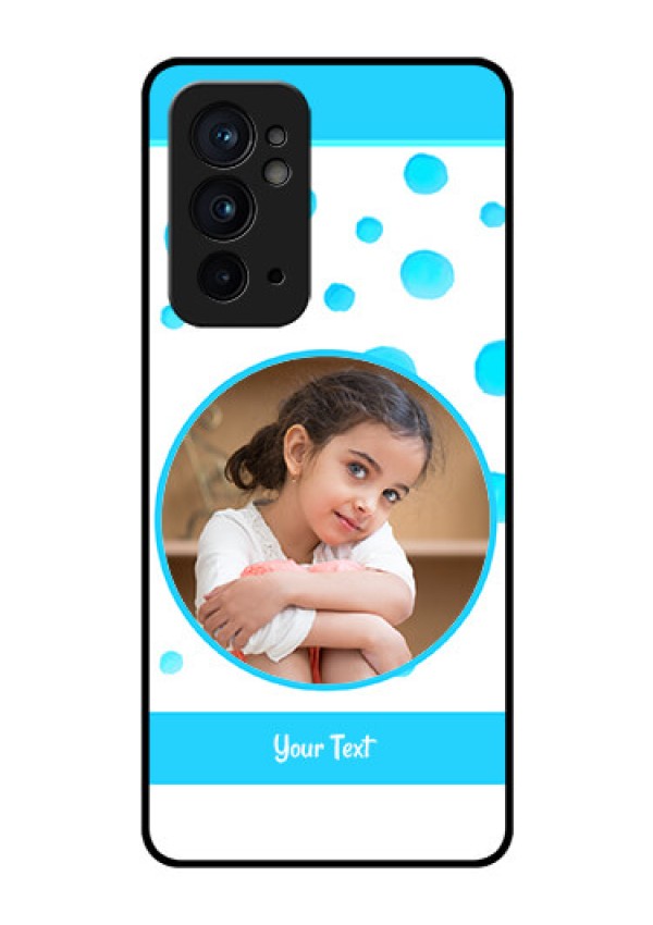 OnePlus 9RT 5G Photo Printing on Glass Case - Blue Bubbles Pattern Design