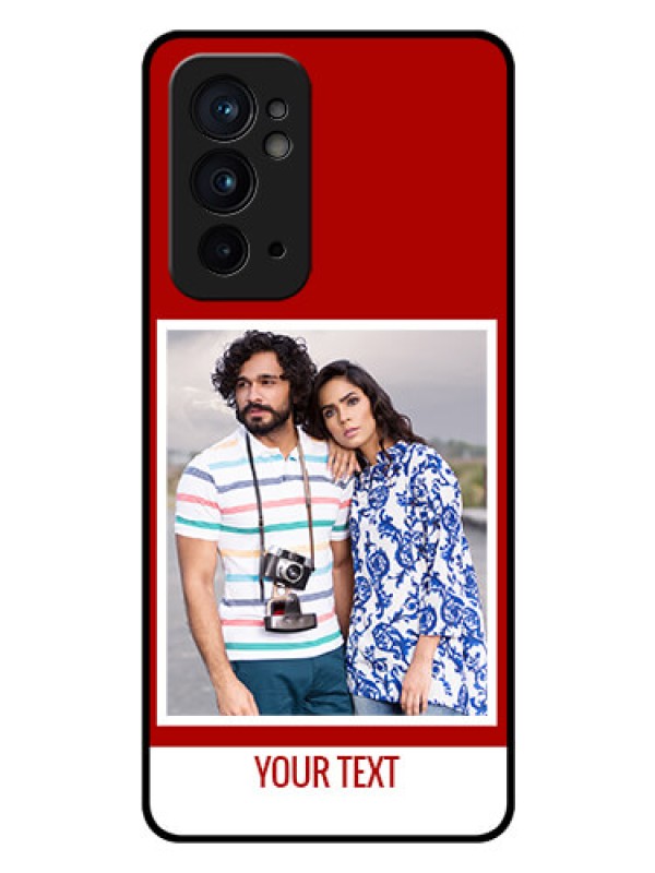Custom OnePlus 9RT 5G Personalized Glass Phone Case - Simple Red Color Design