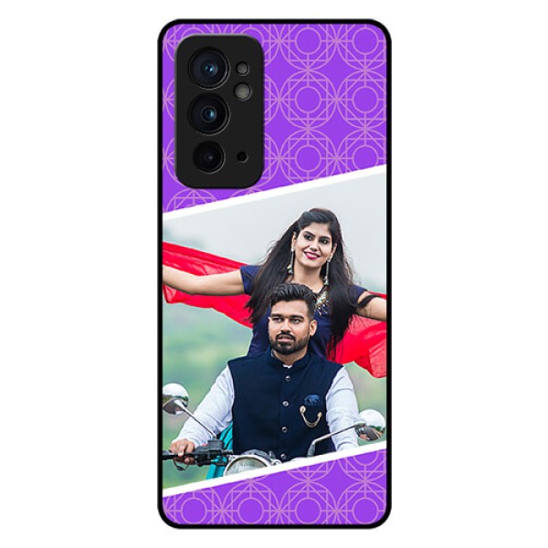OnePlus 9RT 5G Custom Glass Phone Case - Violet Pattern Design