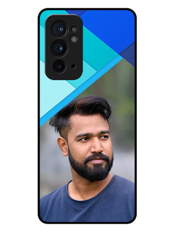 Custom OnePlus 9RT 5G Custom Glass Phone Case - Blue Pattern Design