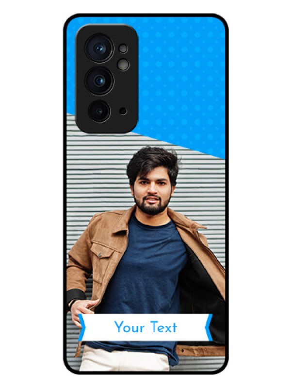 Custom OnePlus 9RT 5G Photo Printing on Glass Case - Simple Blue Color Design
