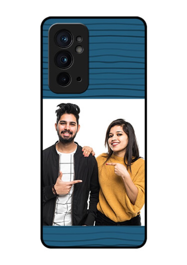 OnePlus 9RT 5G Custom Glass Phone Case - Blue Pattern Cover Design
