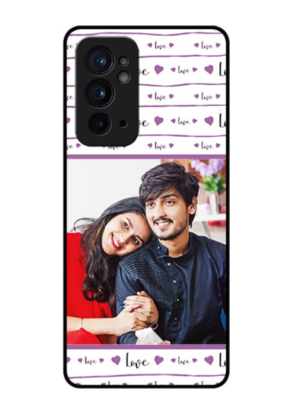 OnePlus 9RT 5G Custom Glass Mobile Case - Couples Heart Design