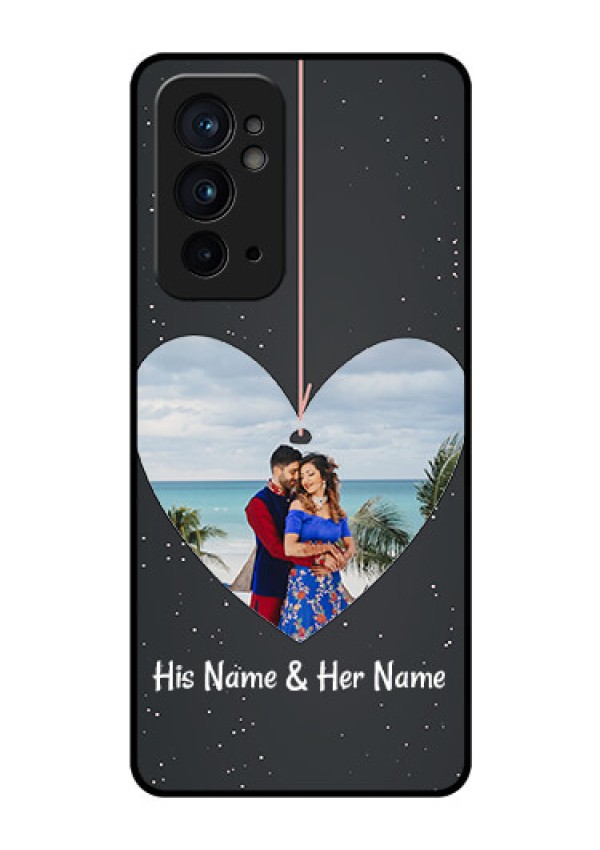 OnePlus 9RT 5G Custom Glass Phone Case - Hanging Heart Design