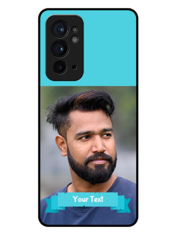 Custom OnePlus 9RT 5G Personalized Glass Phone Case - Simple Blue Color Design